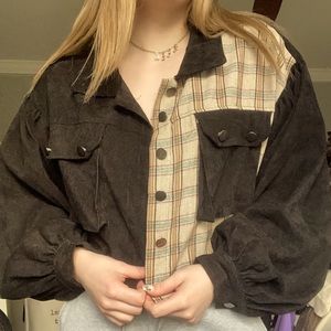 Plaid cropped jacket